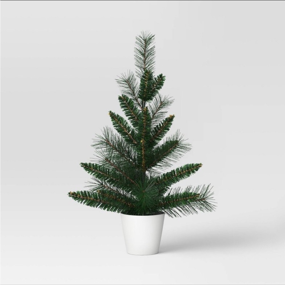 Christmas Two Potted Mini trees Wondershop